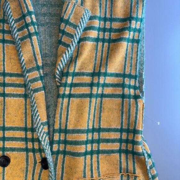 Free people plaid sleeveless peacoat sweater vest long medium new - Picture 9 of 11